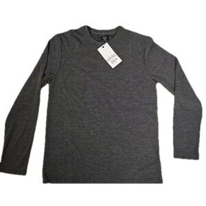 Level Ten T-Shirt SMALL Mens Gray Crew Neck Long Sleeve Polyester Rayon